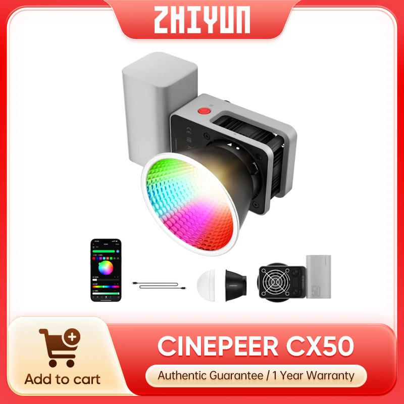 Photography Lighting Kit Portable - ضوء فيديو Zhiyun CINEPEER CX50 RGB