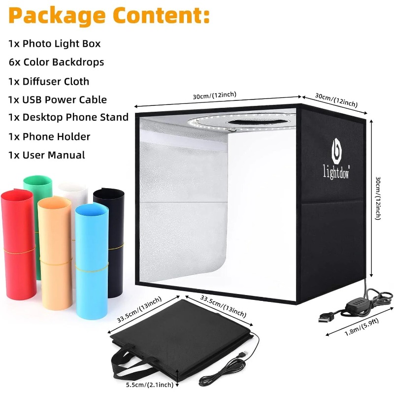 Photography Lighting Kit Portable - صندوق إضاءة لاستوديو التصوير من لايت