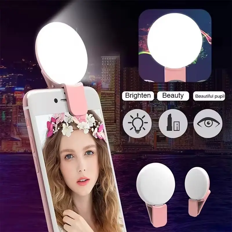 Photography Mobile Lighting - مصباح حلقي صغير محمول للسيلفي، مصباح