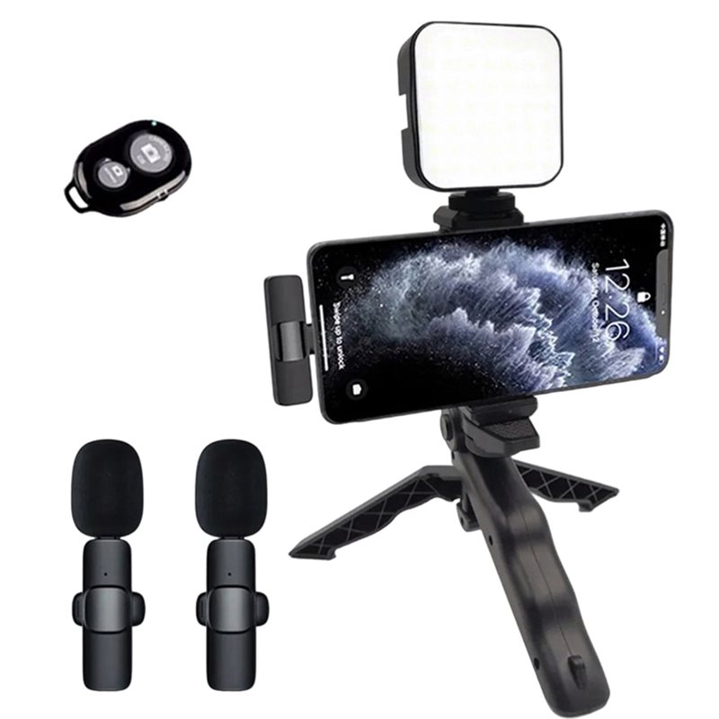 طقم فيديو محمول للهواتف الذكية - مراجعة Photography Lighting Kit Portable وسعره